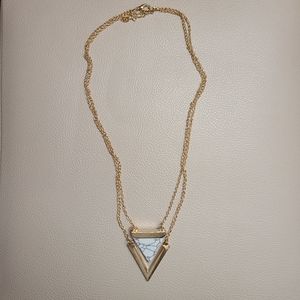 Brand New Triangle gold marble necklace